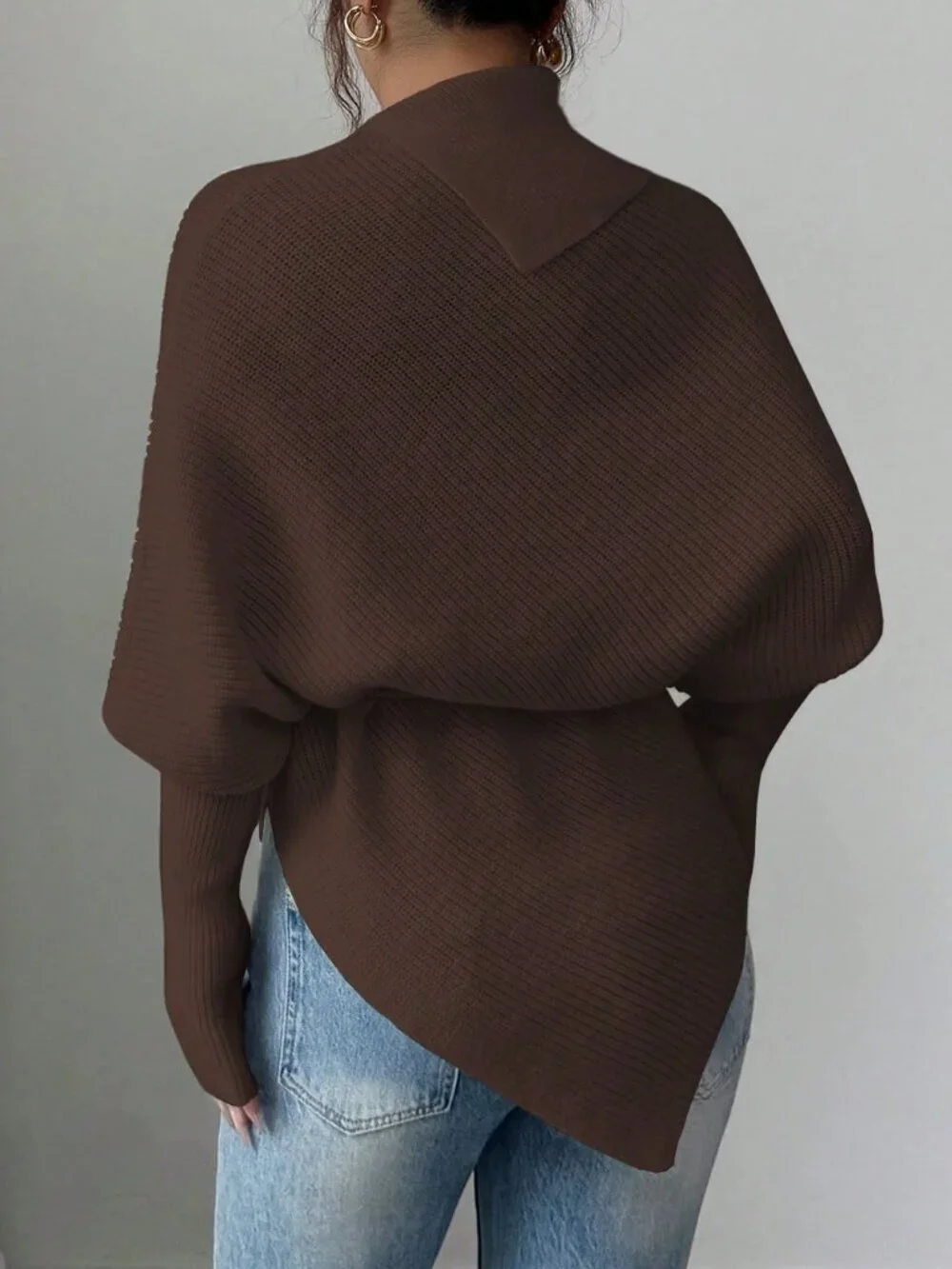 Brown Casual Women's Pullover Sweater